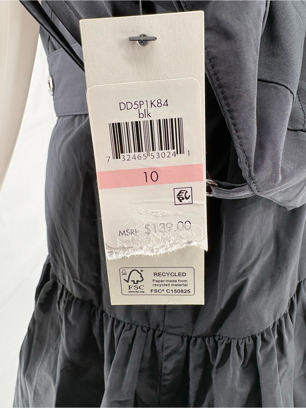 New DKNY Black Spaghetti Strap Belted Mini Dress size 10 - Picture 5 of 5
